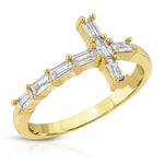 The Baguette Diamond Cross Ring