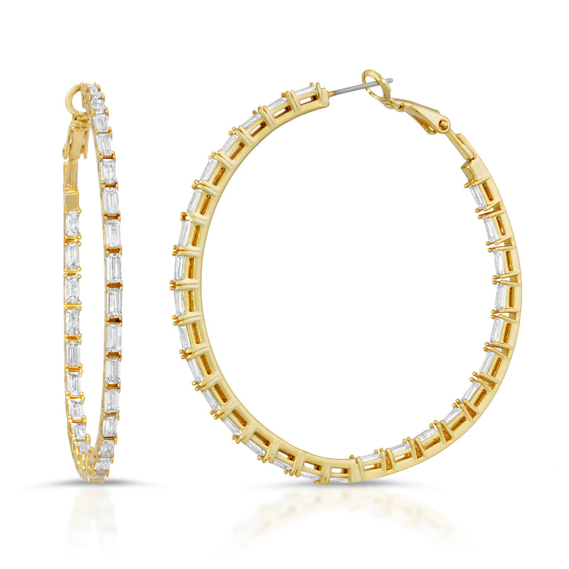 The Baguette Diamond Hoops